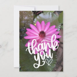 池の中のピンクの蓮のサンキューカード サンキューカード