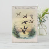 池の中のヴィンテージクリスマスアヒル シーズンカード (スタンド正面)