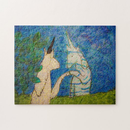 池の中の一角獣の感光 ジグソーパズル (横)