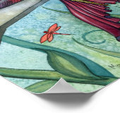 池の人魚の妖精のアートポスターで下へ ポスター (角)