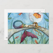 池の人魚の芸術によってダウン ポストカード (正面/裏面)