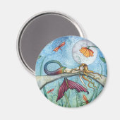池の人魚の芸術によってダウン マグネット (正面/裏面)