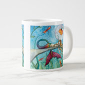 池の人魚ドラゴンフライ・アートでダウン ジャンボコーヒーマグカップ (正面右)