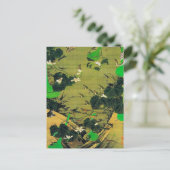 池の側の虫絵画伊藤若冲 ポストカード (スタンド正面)