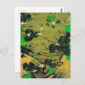 池の側の虫絵画伊藤若冲 ポストカード (正面/裏面)