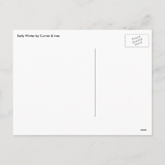 池の冬の初めのスケーター、ビンテージクリスマス シーズンポストカード (裏面)