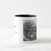 池の冬の初めのスケーター、ビンテージクリスマス マグカップ (中央)