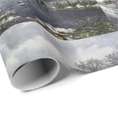 池の冬の初めのスケーター、ビンテージクリスマス ラッピングペーパー (ロールコーナー)