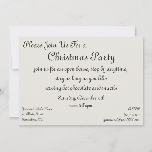 池の冬の初めのスケーター、ビンテージクリスマス 招待状 (裏面)