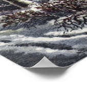 池の冬の初期スケーターのビンテージクリスマス ポスター (角)