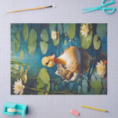 池の切り離しの美しいアヒル 薄葉紙 (クラフト)