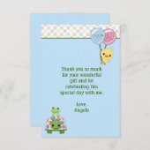 池の友達のアヒルはノート3.5" x5"感謝していしています(平たい箱) サンキューカード (正面/裏面)