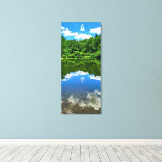 池の反射 キャンバスプリント (インサイチュ (ウッドフロア))