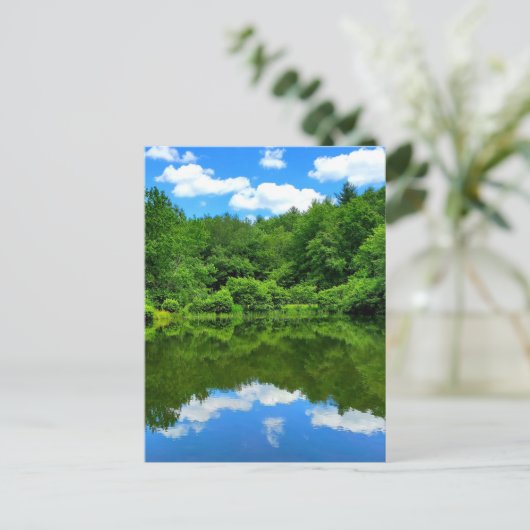 池の反射 ポストカード (スタンド正面)