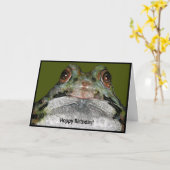 池の向こうからホッピー誕生日:カエル カード (黄色い花)