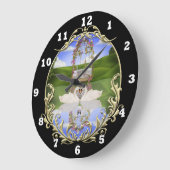 池の壁時計に白鳥 ラージ壁時計 (傾斜)