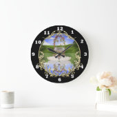 池の壁時計に白鳥 ラージ壁時計 (ホーム)
