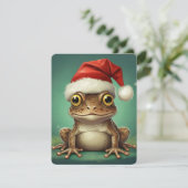 池の夢想家の御番 | カエルお洒落のクリスマス シーズンカード (スタンド正面)
