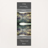 池の岩壁の反射パーソナライズされた ヨガマット (正面)