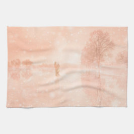 池の恋凍ってい人 キッチンタオル