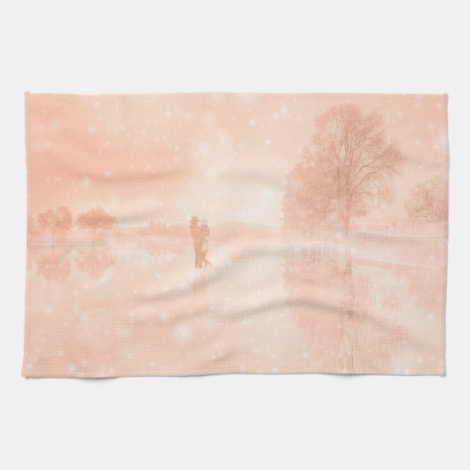 池の恋凍ってい人 キッチンタオル (横)
