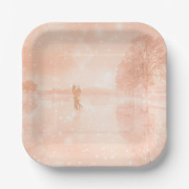 池の恋凍ってい人 ペーパープレート