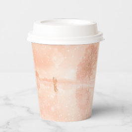 池の恋凍ってい人 紙コップ
