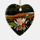 池の春のスイレン セラミックオーナメント (右)