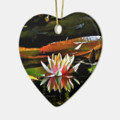 池の春のスイレン セラミックオーナメント (左)