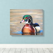 池の木の鴨 キャンバスプリント (インサイチュ (ウッドフロア))