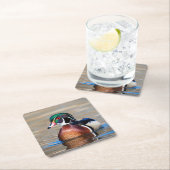 池の木の鴨 スクエアペーパーコースター (インサイチュ)