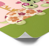 池の水の上に亀の赤ちゃんシャワーのバナー ポスター (角)