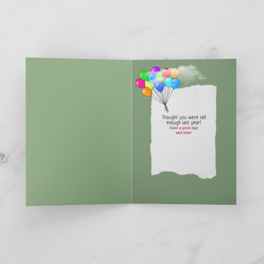 池の水の誕生日ユーモアのアリゲーター カード (内部)