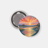 池の水色での日の出 マグネット (正面/裏面)