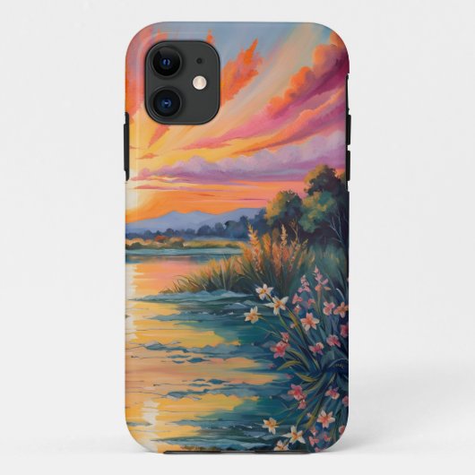 池の水色での日の出 Case-Mate iPhoneケース (裏面)
