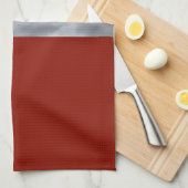 池の皿タオルに反映する国の赤い納屋 キッチンタオル (四つ折り)