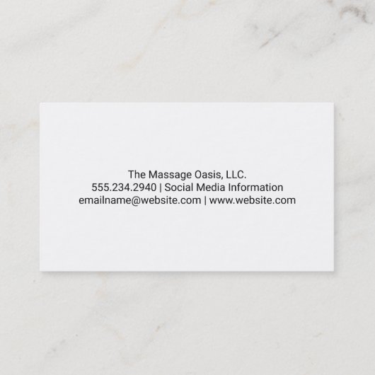 池の石 | バックマッサージセッション 名刺 (裏面)