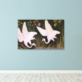 池の端に鶴が2羽 キャンバスプリント (インサイチュ (ウッドフロア))