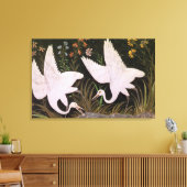 池の端に鶴が2羽 キャンバスプリント (インサイチュ (リビング))