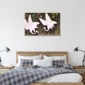 池の端に鶴が2羽 キャンバスプリント (インサイチュ (寝室))