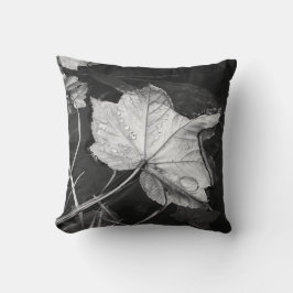 池の紅葉白黒コットン クッション