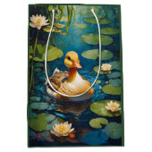 池の美しいアヒル ミディアムペーパーバッグ (正面)