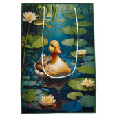 池の美しいアヒル ミディアムペーパーバッグ (裏面)