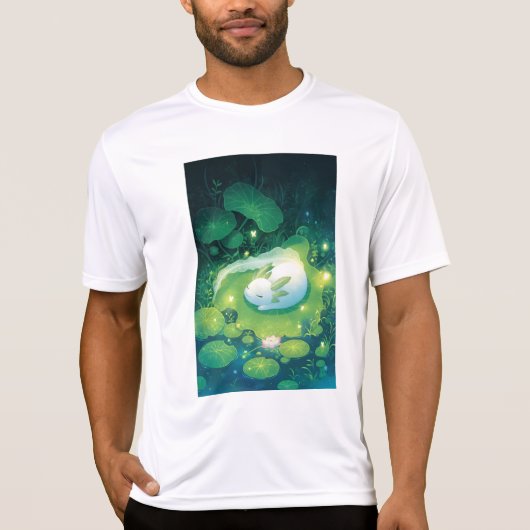 池の花咲くウーパールーパーの庭 Tシャツ (正面)