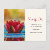 池の蓮の花の写真データを保存 インビテーションポストカード (正面)