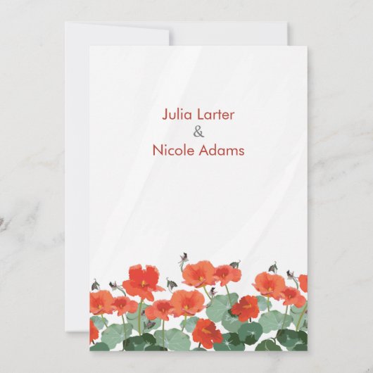 池の蓮の花ピンクのユリ結婚ス 招待状 (裏面)