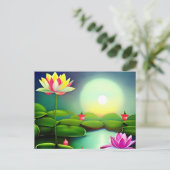 池の蓮の花 ポストカード (スタンド正面)