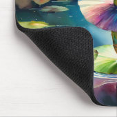 池の蓮の葉に乗ったカエルのバレリーナ踊り マウスパッド (コーナー)