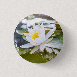 池の蓮花白 缶バッジ