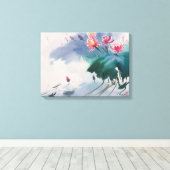 池の蓮 キャンバスプリント (インサイチュ (ウッドフロア))